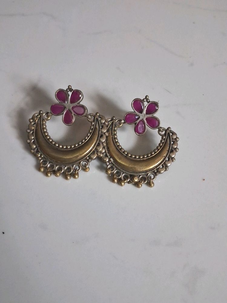 Chandbali Earrings Dual Tone