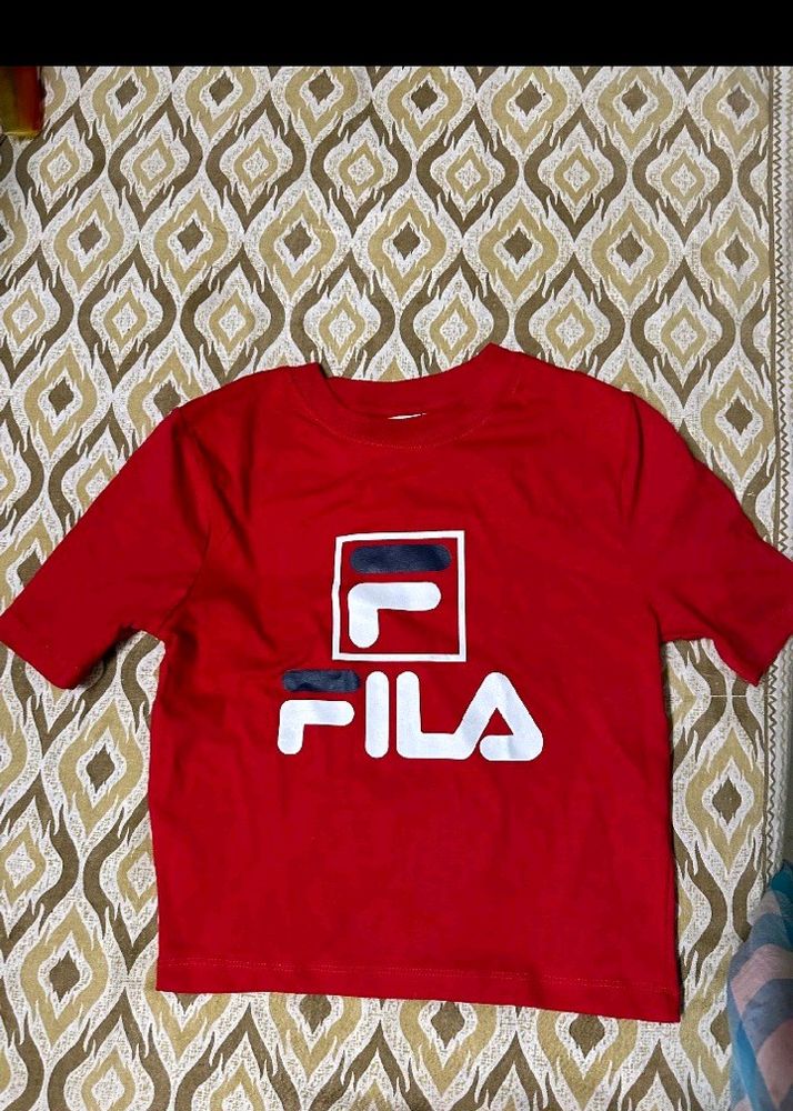 Fila Red Crop Top For Women