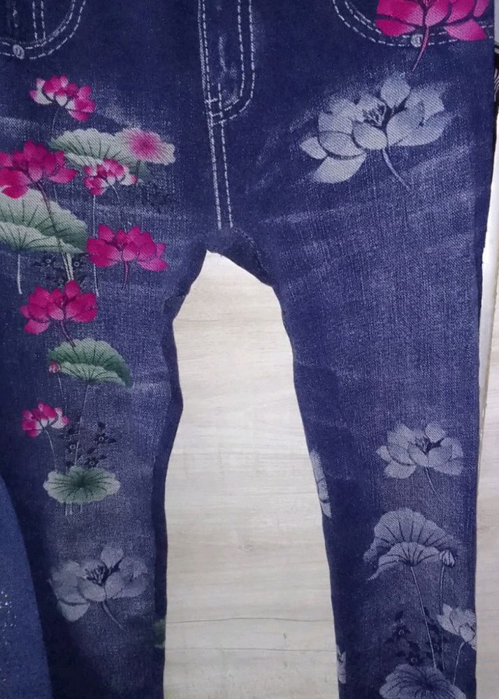 Floral Printed Jeggings For Girls And Woman's