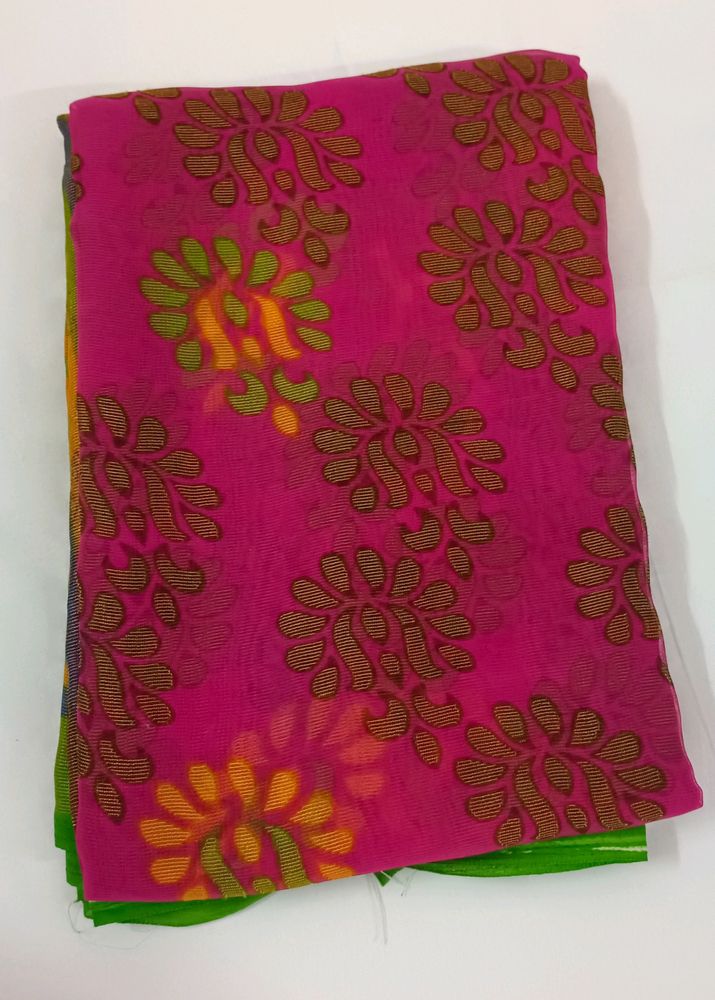 Beautiful Multi Colour Soft Brasso Saree