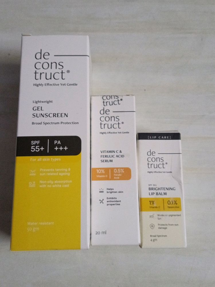 Combo Of Deconstruct Sunscreen, Serum & Lip Balm