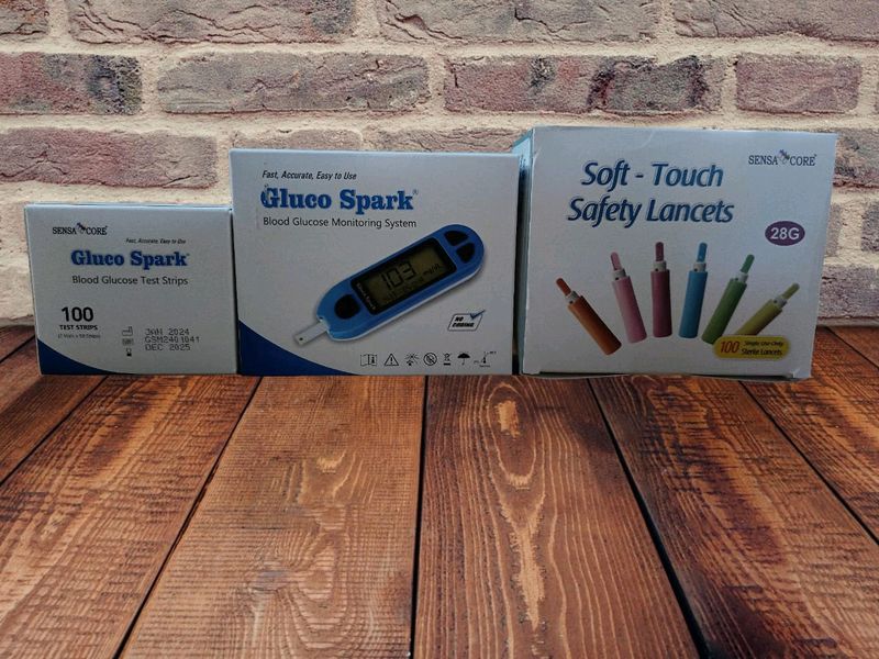 Glucometer, 100 Test Strips, Soft Touch Safety