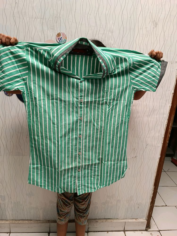 Green And White Lines Shirt