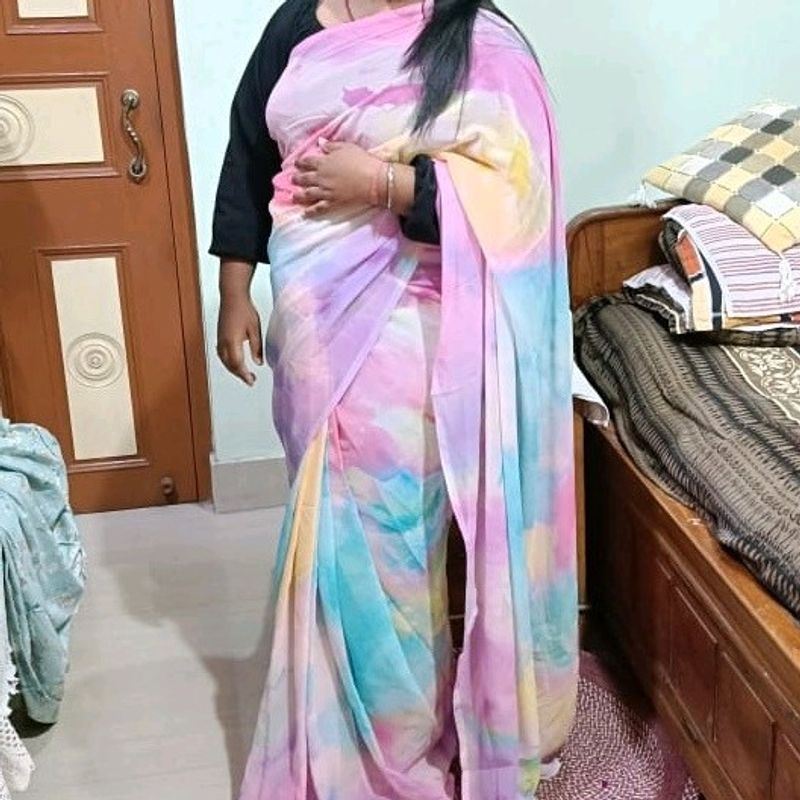 Beautiful 😍 Multi Colour Sari 😍