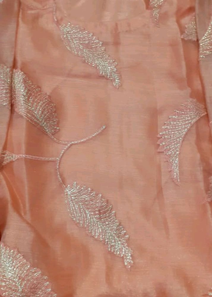 Peach Colour Kurta Plazo With Dupatta