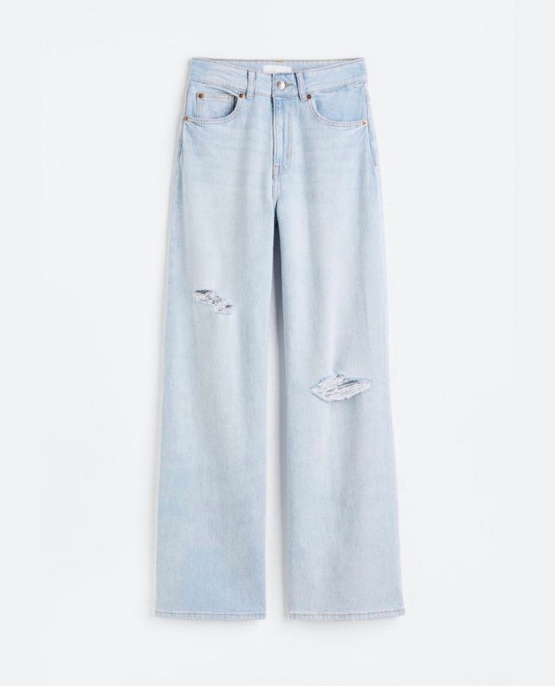 H&M Ripped Wide Leg Jeans🤍