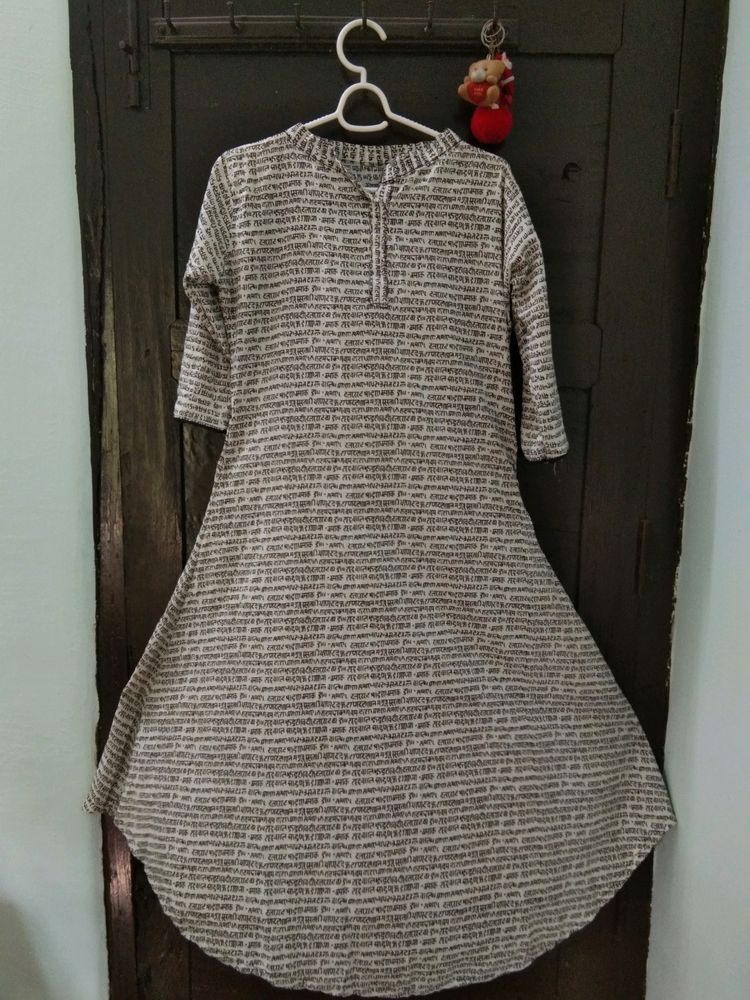 Konkani Printed Black N White Kurta