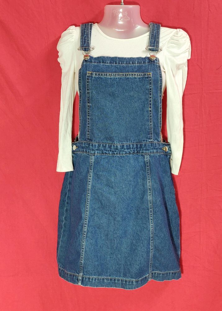 Denim dungaree dress H&M