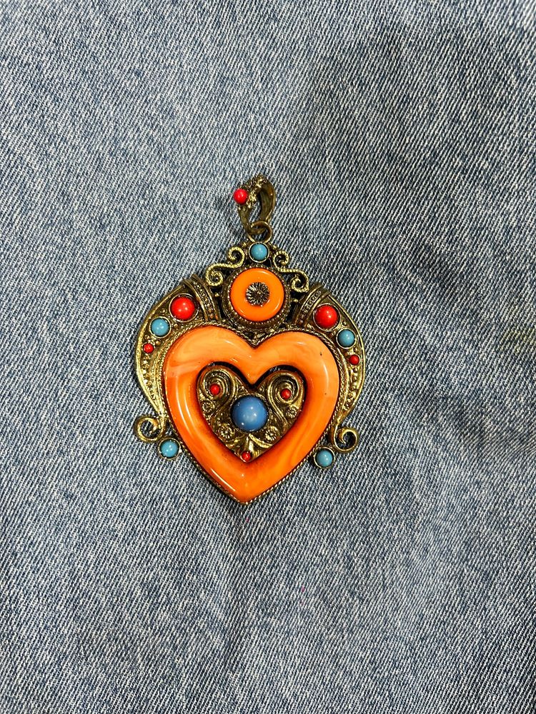 Orange Heart Pendent