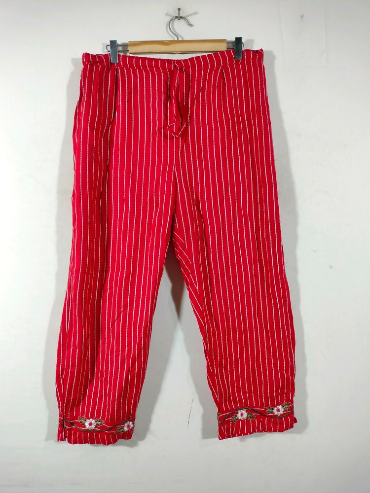 Red Striped Salwars (Women's)