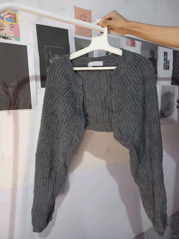 Dark Grey Korean Bolero