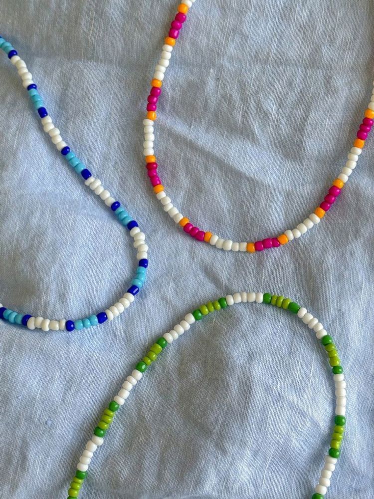 Combo Pack Of 3 Beaded Neckpieces 💙💚💗