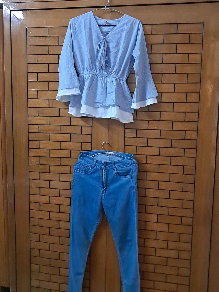 Combo Of Imported Fabric Top N Jeans