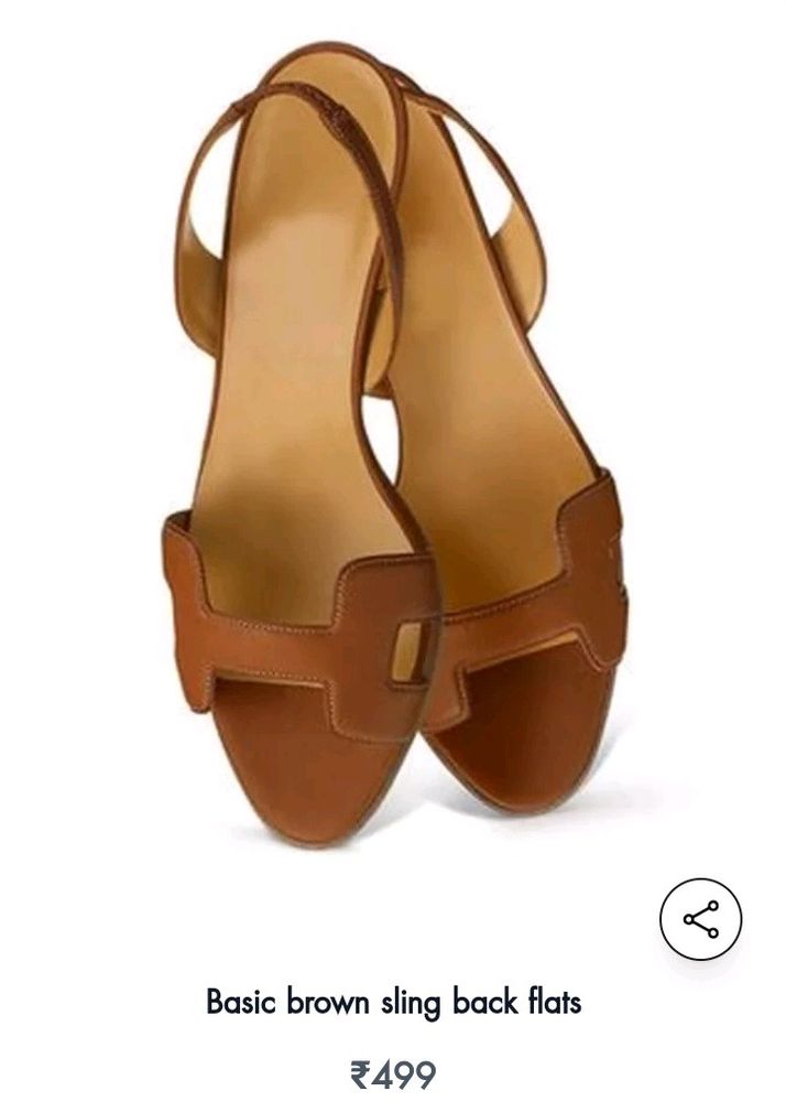 Basic Brown Sling Back Flat