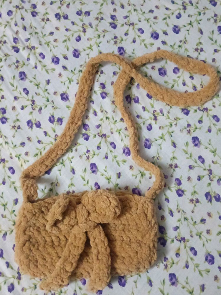 Crochet Cute Bow Sling Bag