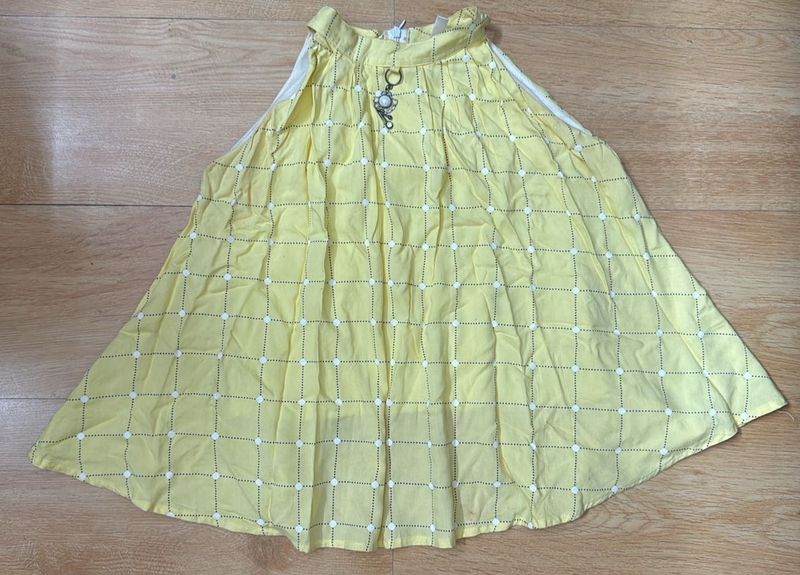 Lemon Yellow Color Tunic For 14-16yrs Girls