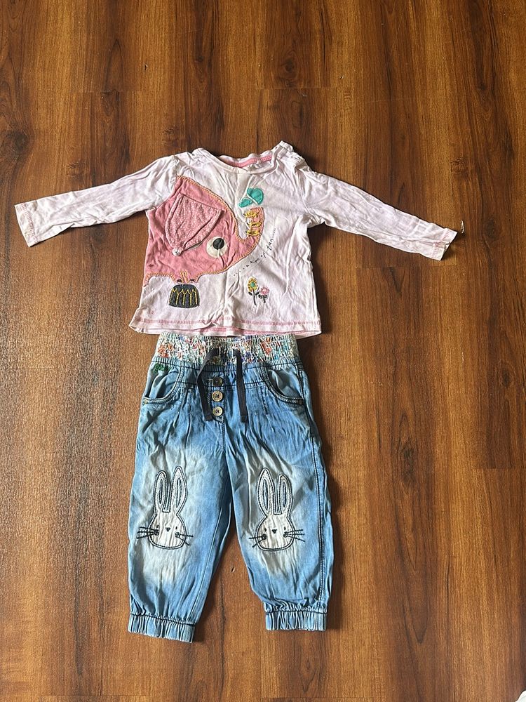 Next brand Set of top and jeans in size 9-12months