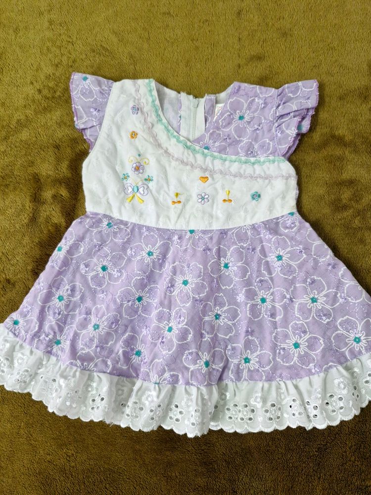 Lavender/White Baby Dress