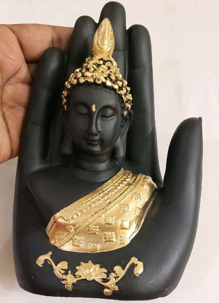 Golden Handcrafted Palm Buddha Showpiece