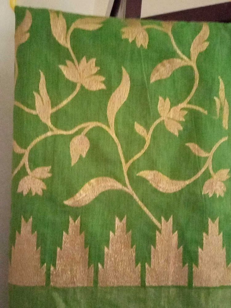 Floral Green Saree