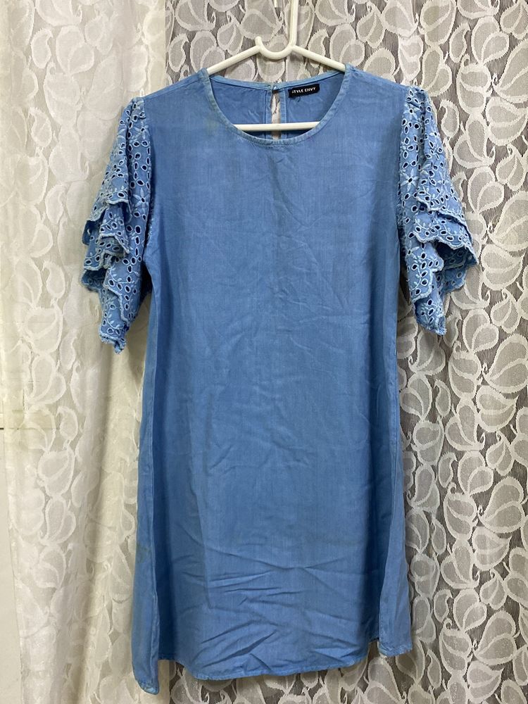 Denim Look Short Kurta