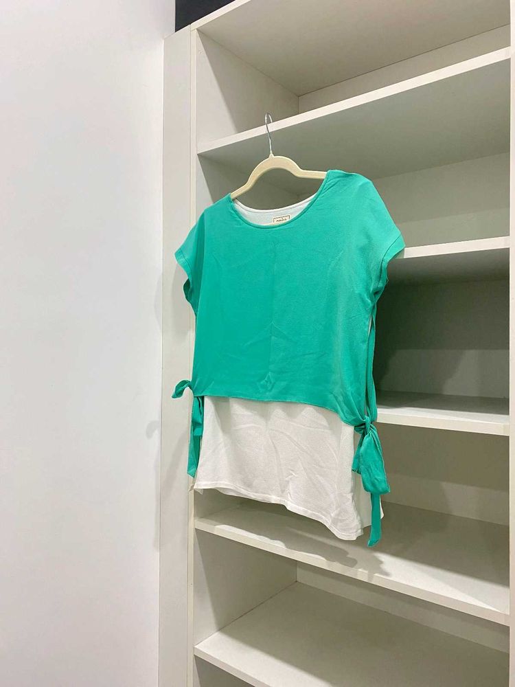 Women's Chic Teal Blouse Top