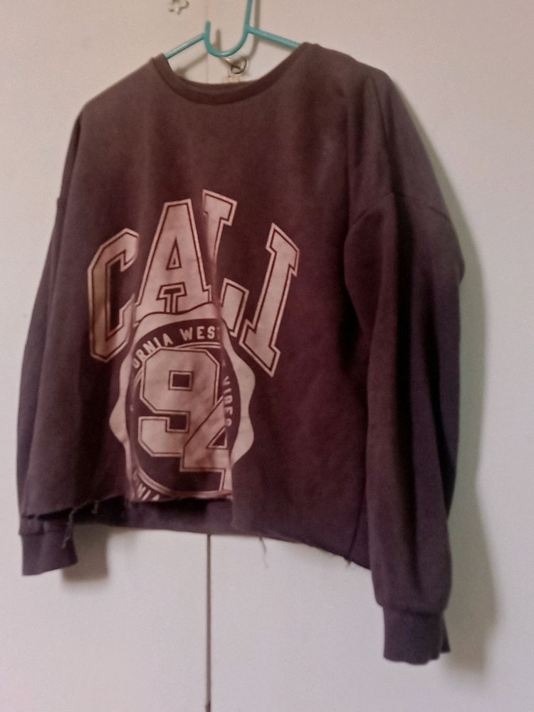 Charcoal Crop Sweatshirt