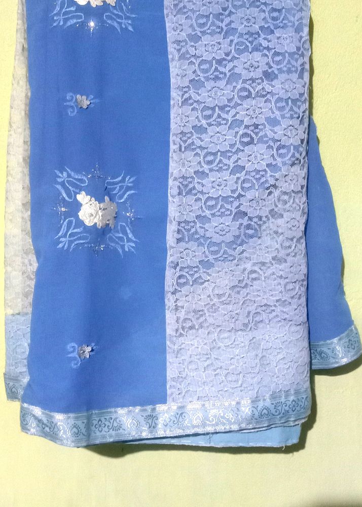 Krishna Colour Blue Saree