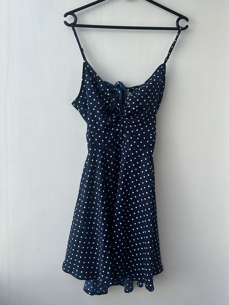 Polka Dot Tie Up Dress