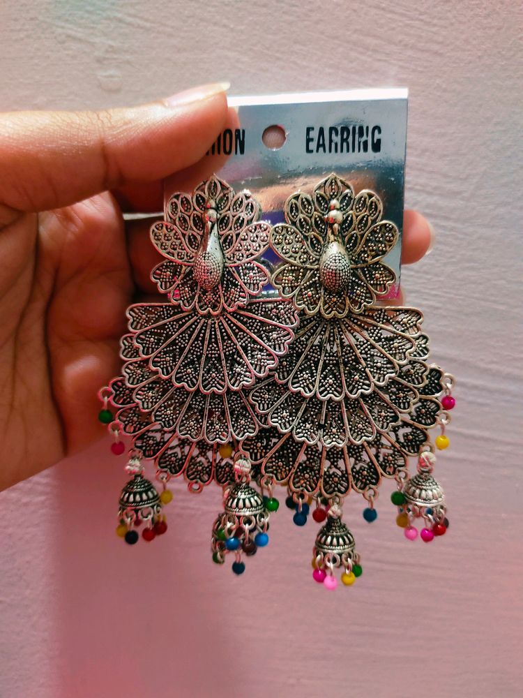 Peacock Design Earrings..🦚