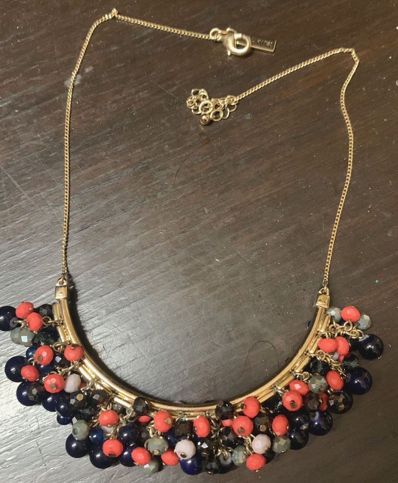 Beautiful Choker With Blue And Coral Beads