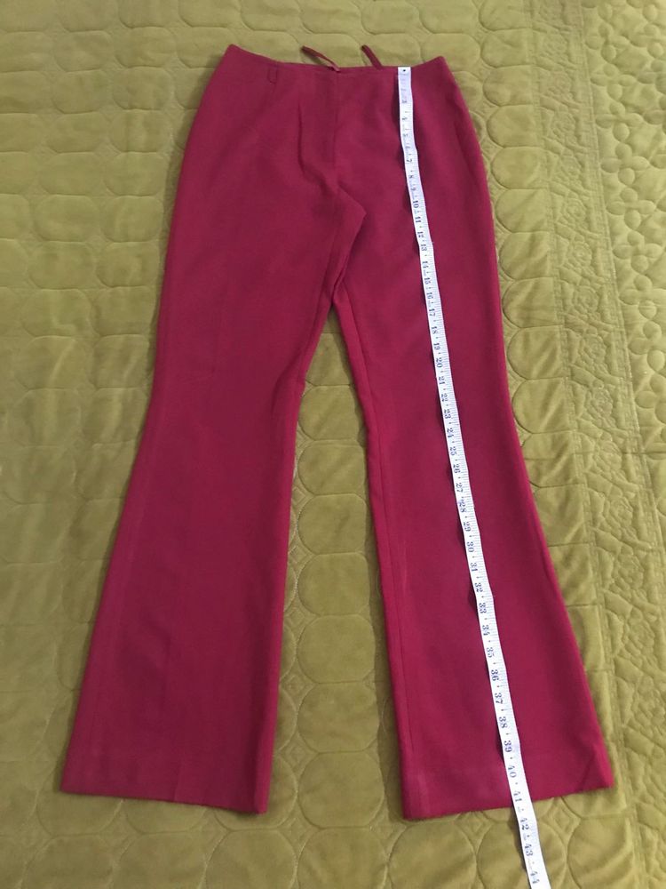 Deep Red Flared Trouser Waist 28