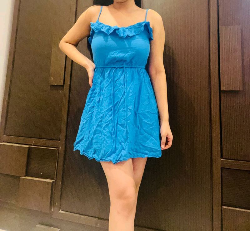 H&M Blue Frill Dress