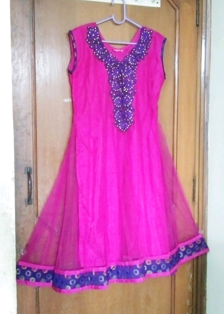 New Fancy Net Anarkali  Long Kurti Dress