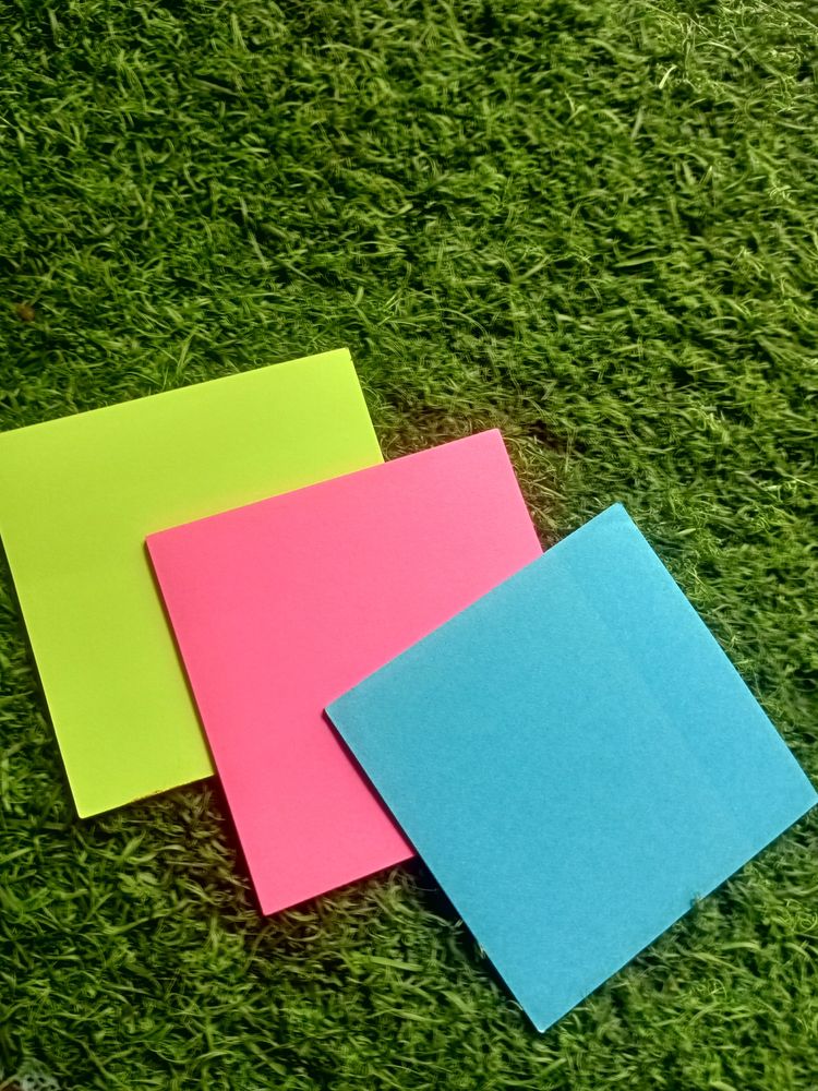 STICKY NOTES 3 PAD OF SET BLUE 💙 PINK 💖 GREEN 💚