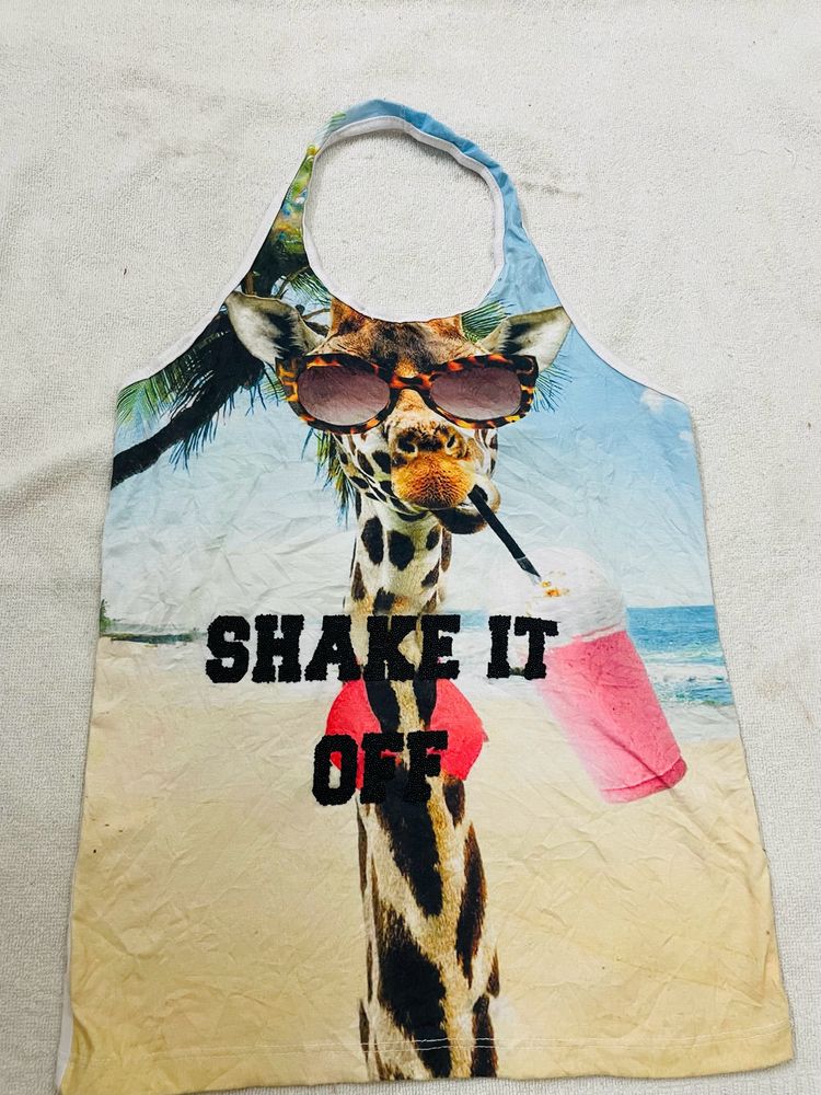 Women Giraffe In Sunglasses Tank Top