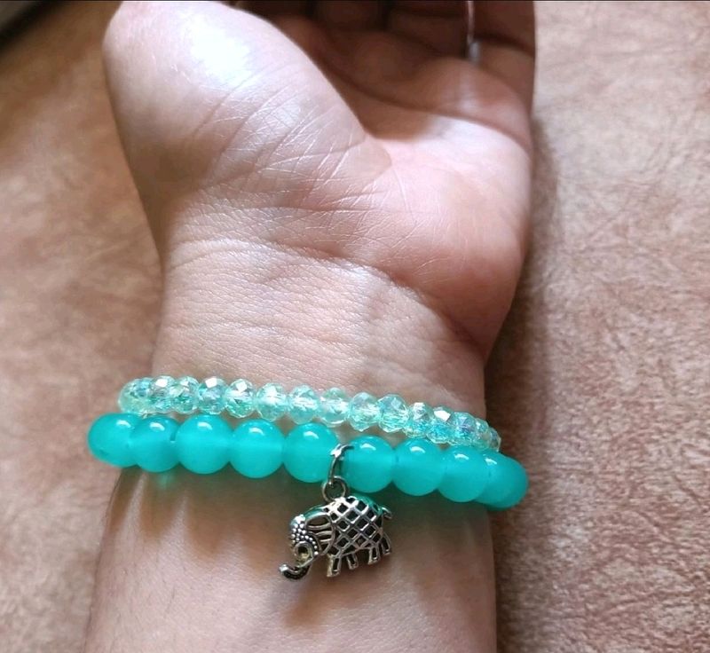 Gorgeous Green Color Korean Bracelet Stack