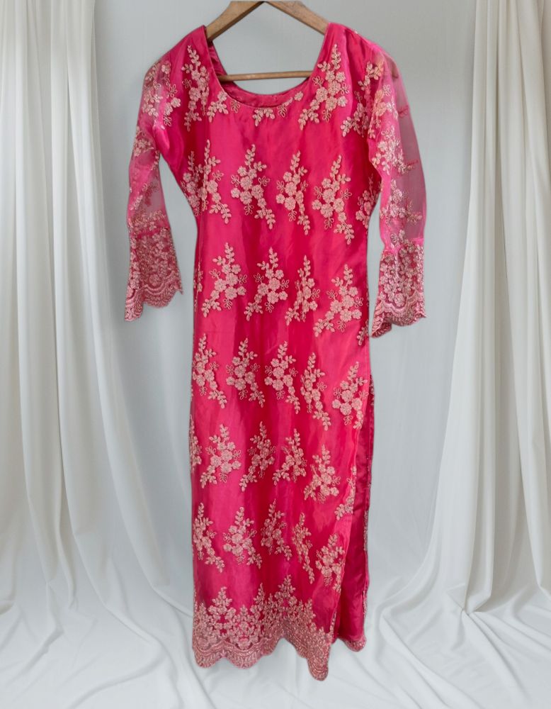 Festive Hot Pink Custom-made Kurta