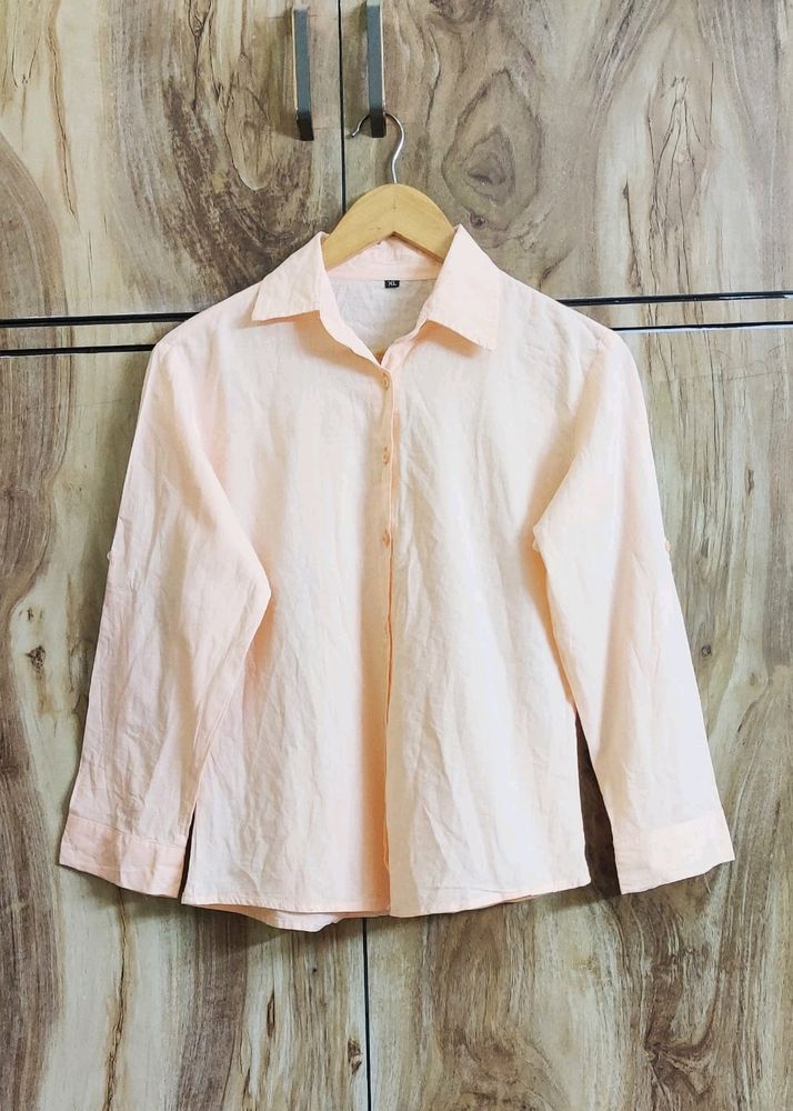 Peach Colour Cotton Shirt Size-36