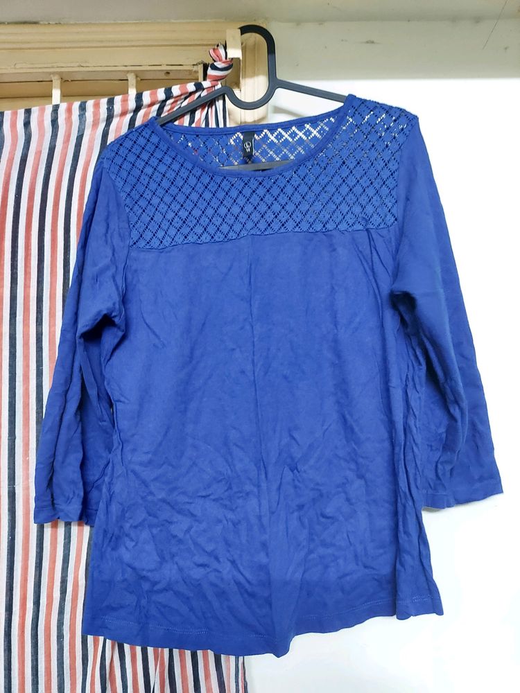 Women's Blue Lace Top