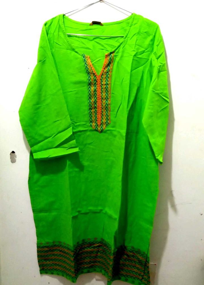 Aurelia Neon Green Kurta Xl