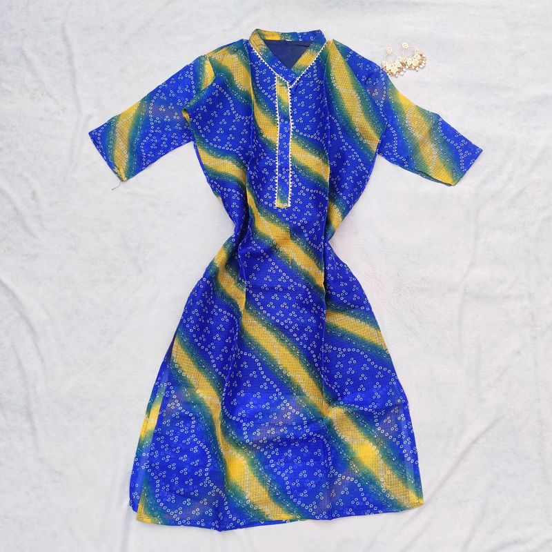 Blue Ombre Bandhani Kurta