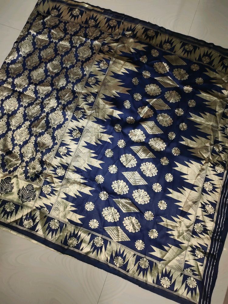 Navy Blue Banarasi Saree