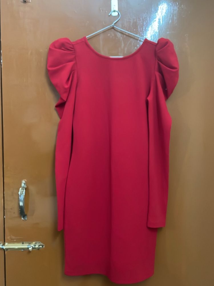 Puff Sleeves Body Con Full Sleeve Dress