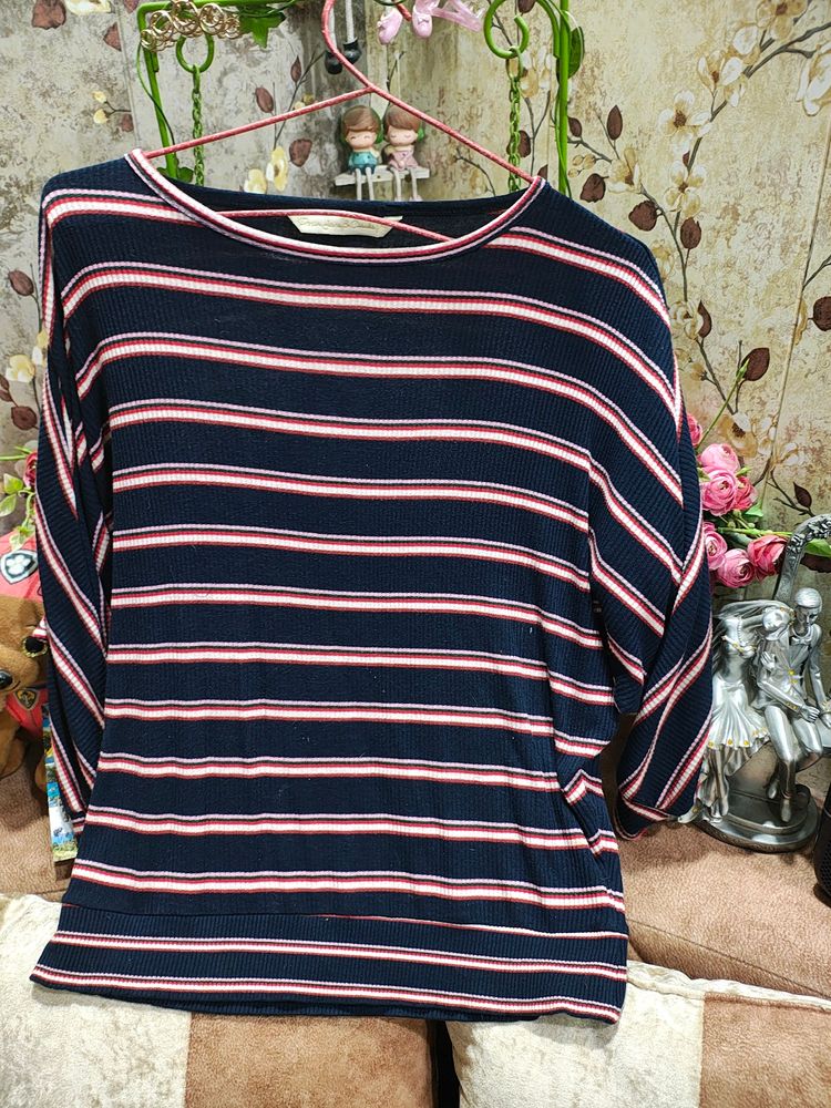 Women Striped Baggy Top