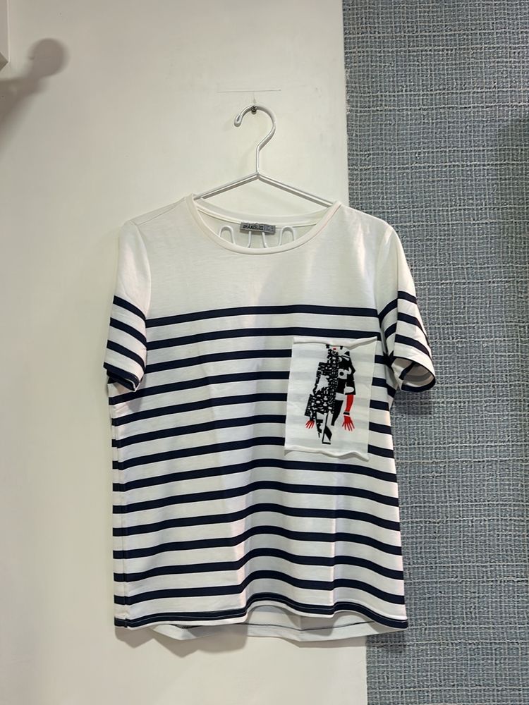 White Striped Tshirt