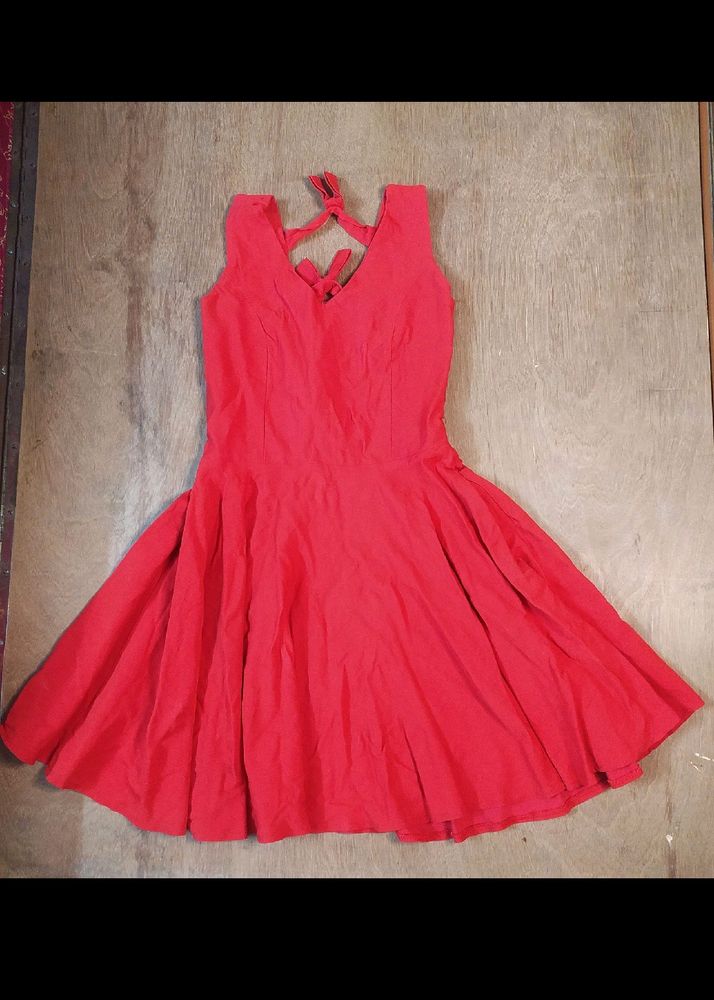 Red flared Dress