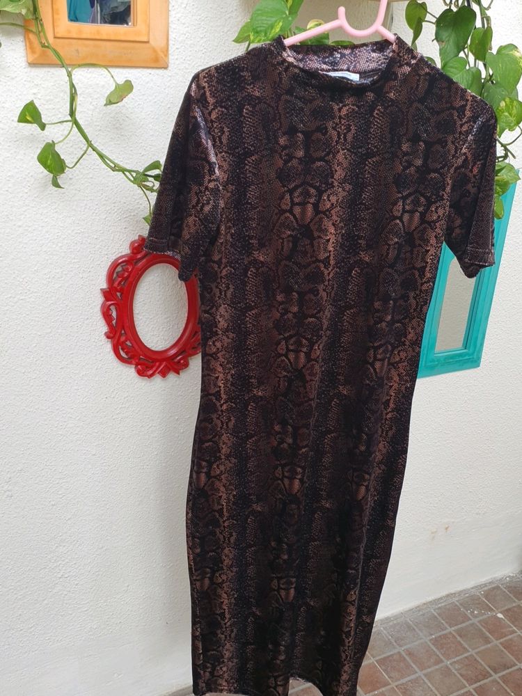 Zara Snake Print Midi Dress