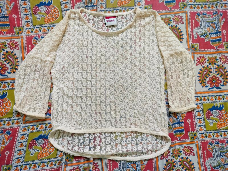 Laced Net Top For Girls