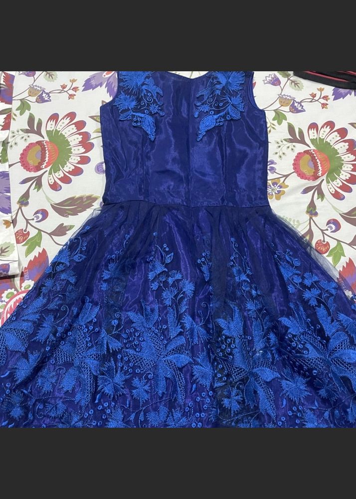 Net Royal Blue Dress